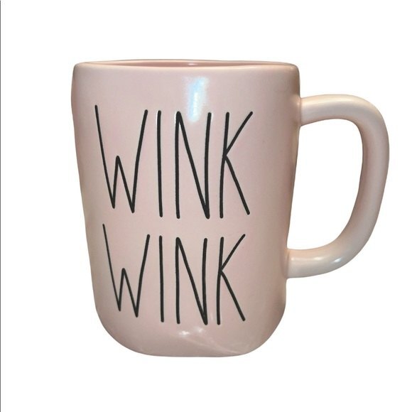 Rae Dunn Mugs Pink Bundle set Of 2 Wink Wink and Hey You Love Gift Wedding Rare - Picture 4 of 5